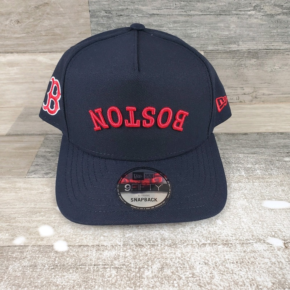 New Era Upside Down 9FIFTY A-Frame Snapback Hat Adjustable Boston Red Sox NWT